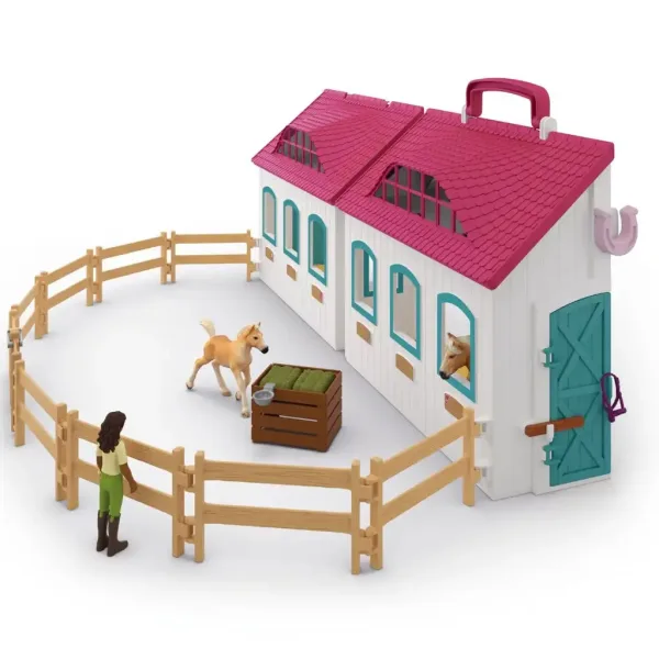 imagen de Schleich: Horse Club - Establo desplegable con caballos juego (42703) 3