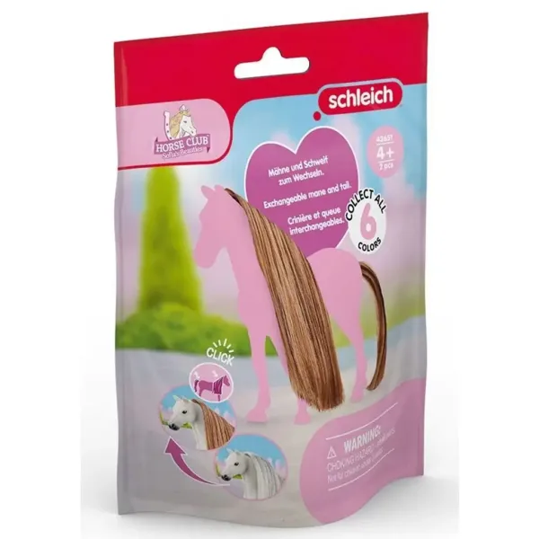 imagen de Schleich Horse Club: Sofia's Beauties - Conjunto de accesorios de crin y cola de color chocolate (42651) 1