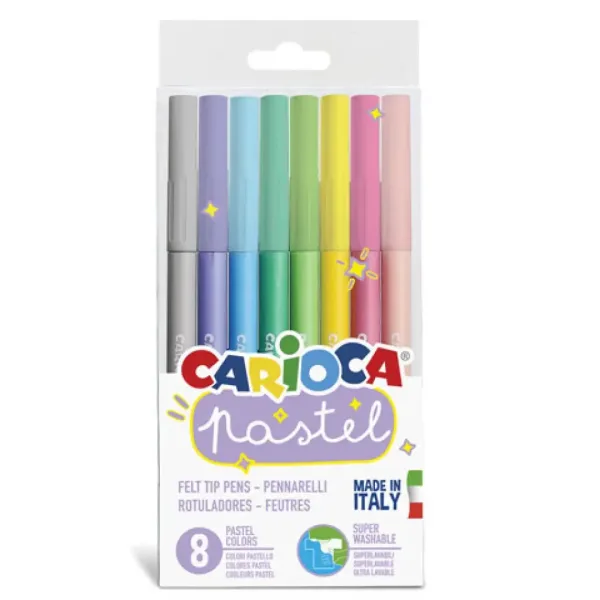 imagen de Set de rotuladores de color pastel de 8 unidades - Carioca 1