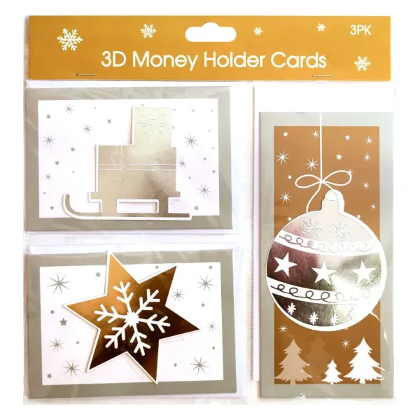 imagen de Set de tarjetas de felicitación 3D de Navidad con sobre en varias versiones de 3 unidades 3