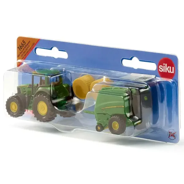 imagen de SIKU tractor John Deere con recogedora de paja 1/72 3