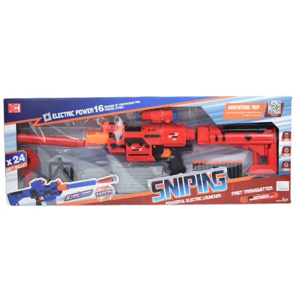 imagen de Sniping: Arma de dardos de esponja eléctrica transformable con balas y diana 79cm 17