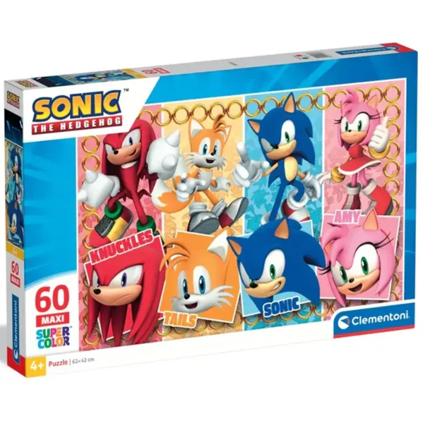 imagen de Sonic y sus amigos rompecabezas maxi supercolor de 60 piezas - Clementoni 1