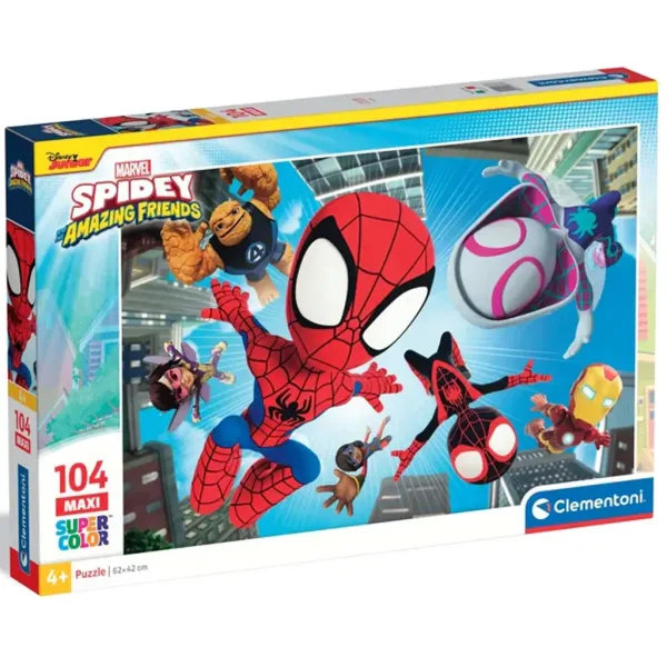 imagen de Spidey y sus maravillosos amigos en misión rompecabezas maxi supercolor de 104 piezas - Clementoni 1