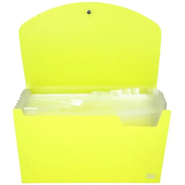 imagen de Spirit: Carpeta de documentos A4 de 12 compartimentos en neón amarillo 2