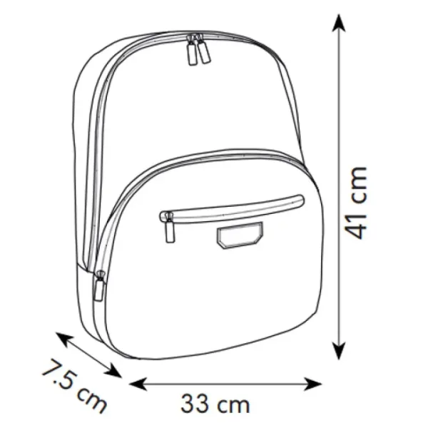 imagen de Spirit: Mochila de cuero sintético negro con bordes redondeados 41x33x7,5cm 4
