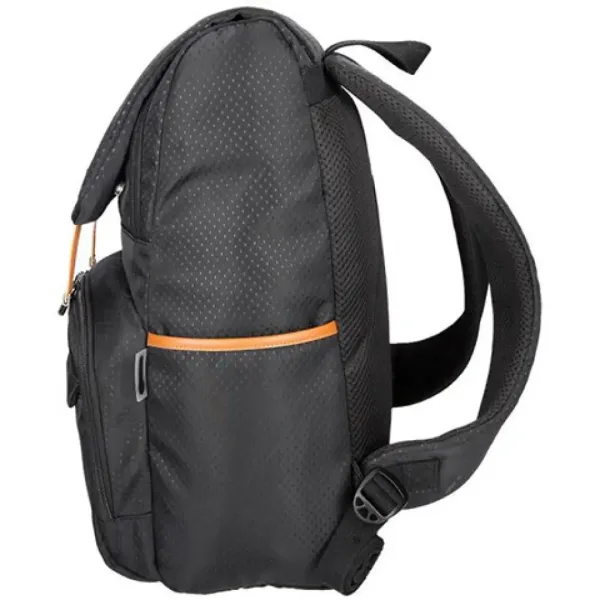 imagen de Spirit: Mochila negra con diseño y correas de color piel 47x33x17cm 2