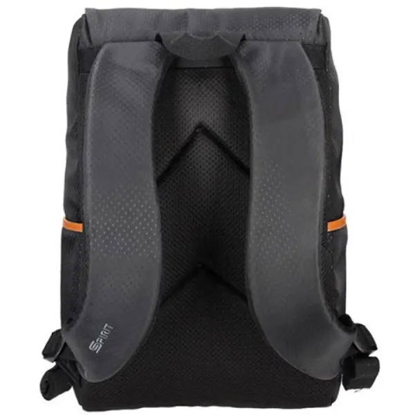 imagen de Spirit: Mochila negra con diseño y correas de color piel 47x33x17cm 3
