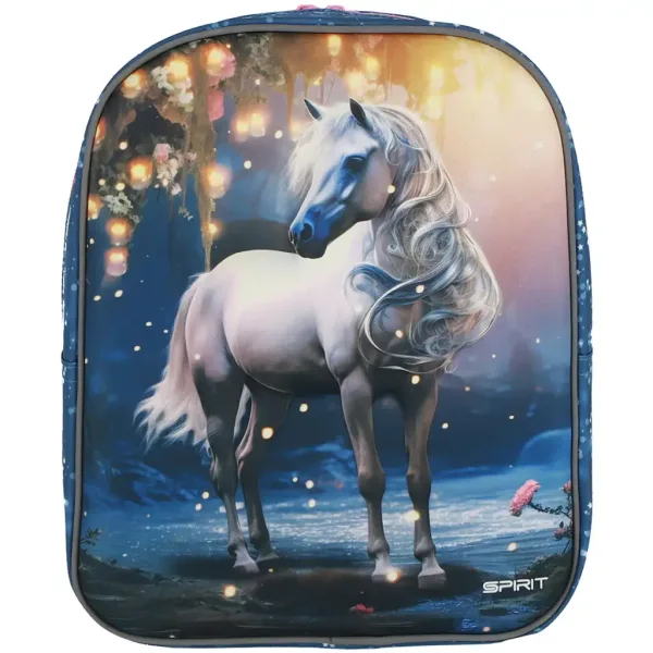 imagen de Spirit: Mochila ovalada 3D con diseño de caballo blanco 30x25x12cm 3
