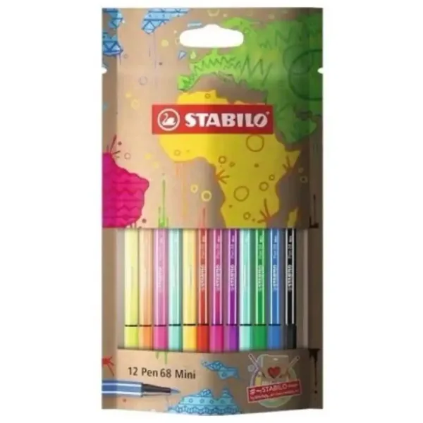 imagen de Stabilo: Pen 68 mini set de 12 rotuladores de colores 1