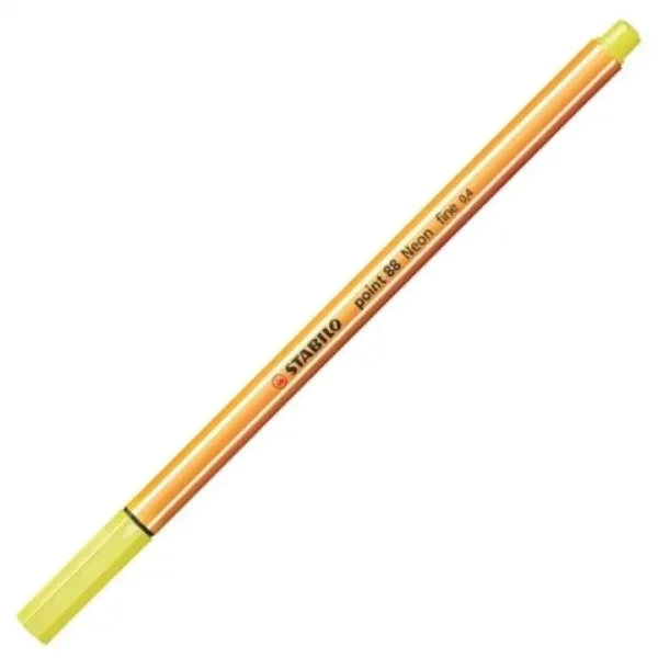 imagen de Stabilo: Point 88 rotulador de punta fina de 0,4 mm en color neón amarillo 1