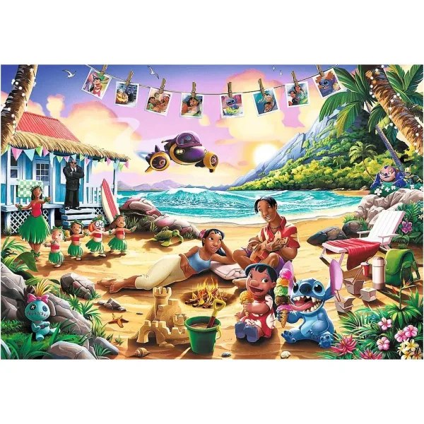 imagen de Stitch en la playa puzzle de 1000 piezas Premium Plus - Trefl 2