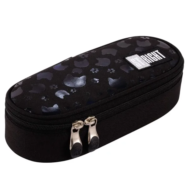 imagen de St.Right: Estuche ovalado de gatos negros en color negro de 23 cm 1