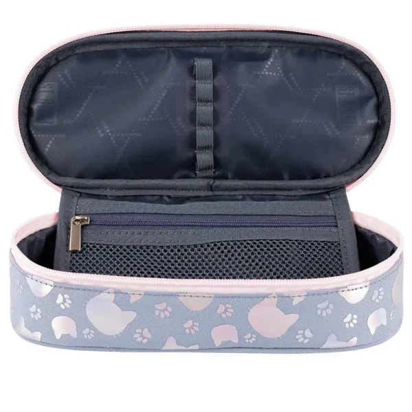 imagen de St.Right: Estuche ovalado de gatos plateados 23cm 2