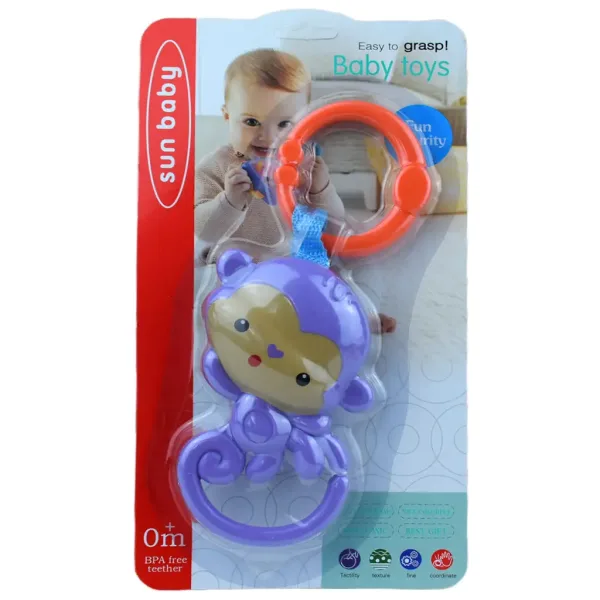imagen de Sun Baby: Divertido mono morado sin BPA para bebés 4