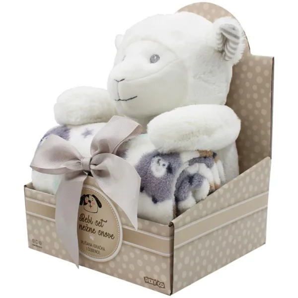 imagen de SweetDreams: Manta y corderito de peluche en color blanco 2