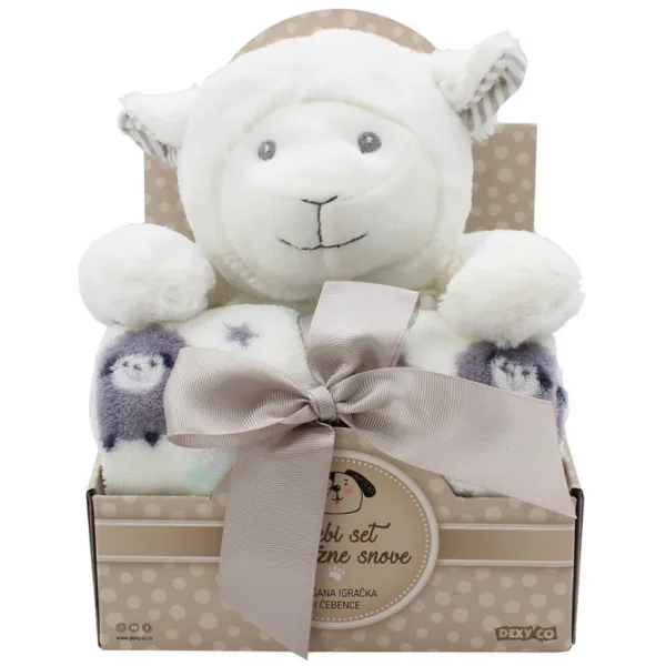 imagen de SweetDreams: Manta y corderito de peluche en color blanco 1