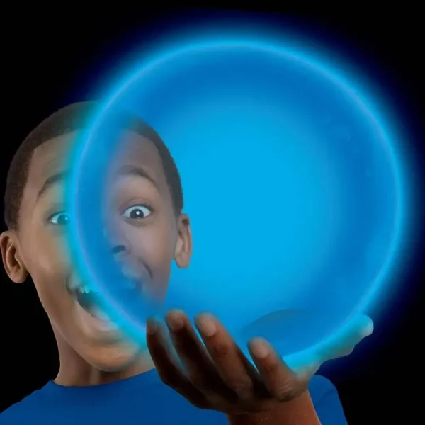 imagen de Tiny Wubble pelota de burbujas azul que brilla en la oscuridad 30cm 2