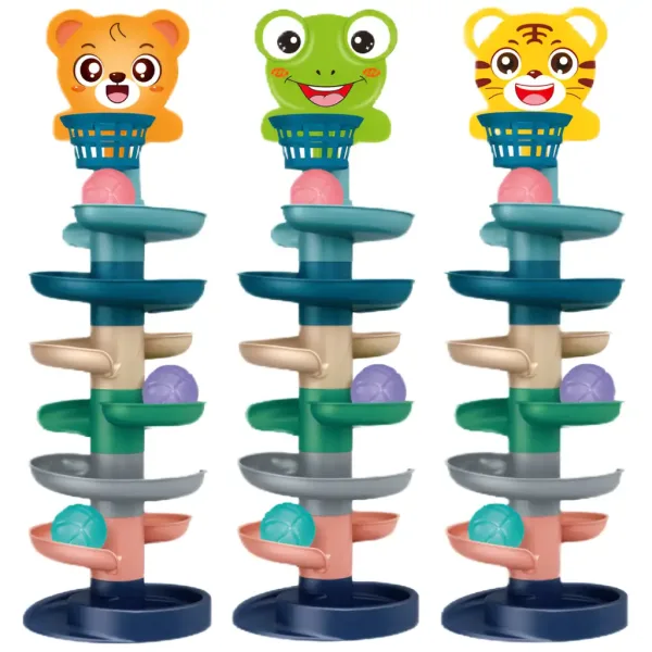 imagen de Torre de Pelotas: Divertida pista de bolas de animales en varias versiones 73x22cm 1ud 2