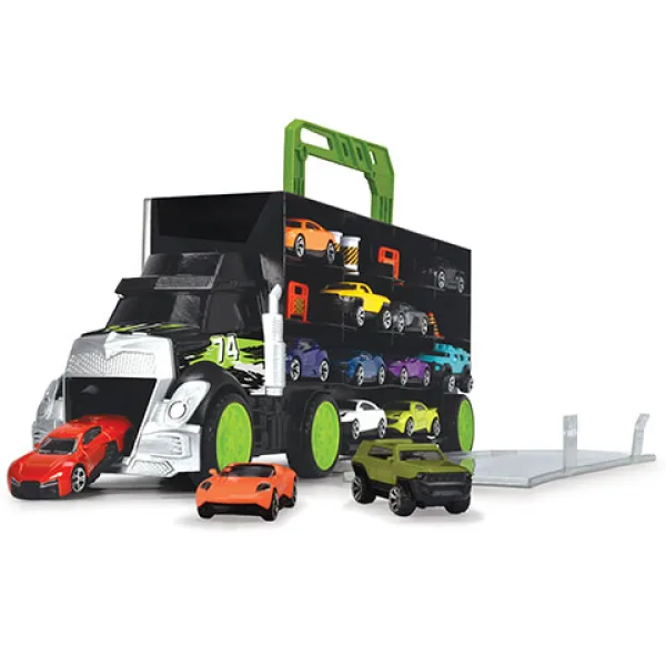 imagen de Transportador de coches portátil con coches pequeños 43cm - Dickie Toys 3