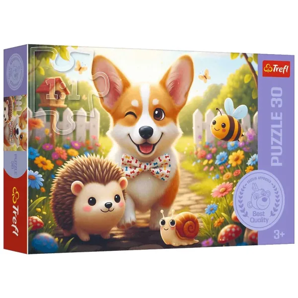 imagen de Un día con un perro Corgi puzzle de 30 piezas - Trefl 1