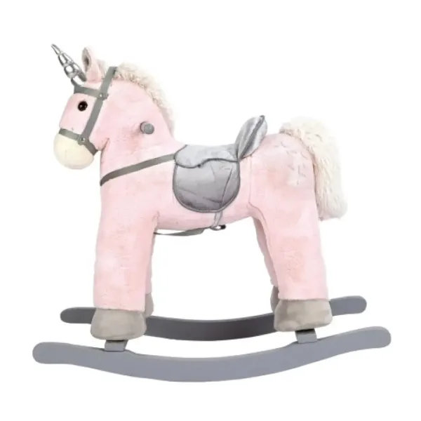 imagen de Unicornio de madera rosa de 47cm 1