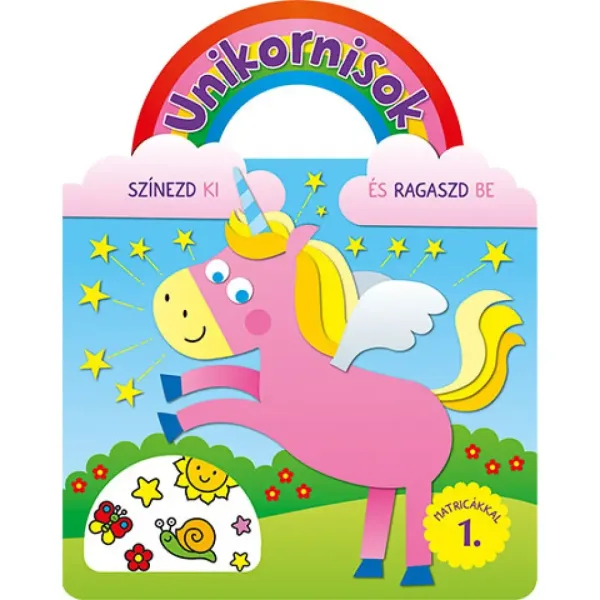 imagen de Unicornios - Colorea y pega con pegatinas cuaderno de actividades 1 1