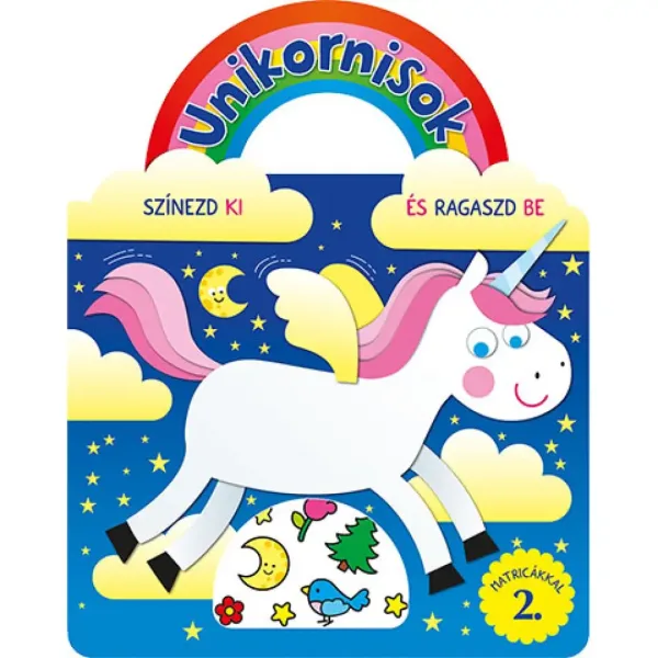 imagen de Unicornios - Colorea y pega con pegatinas cuaderno de actividades 2 1
