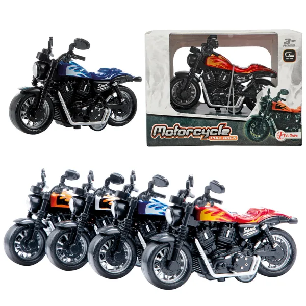 imagen de VehiCool moto con diseño de llamas tirado hacia atrás 1ud 2