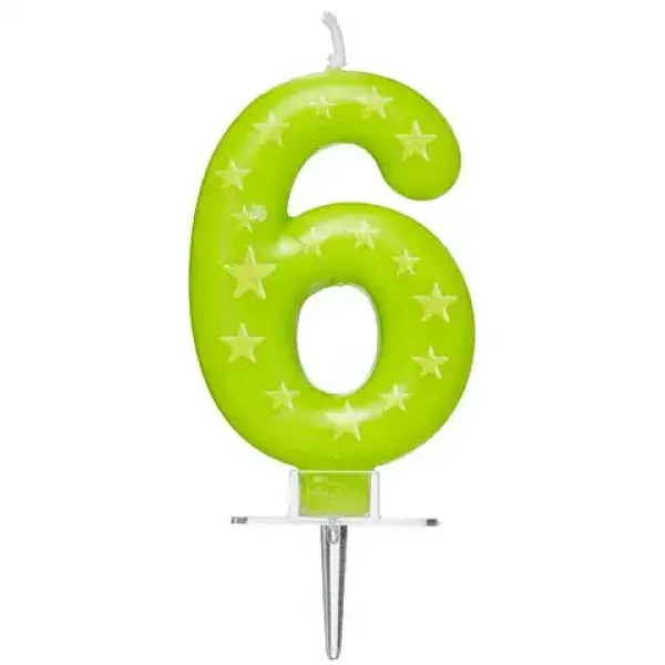 imagen de Velas numéricas estrelladas 6 unidades 2