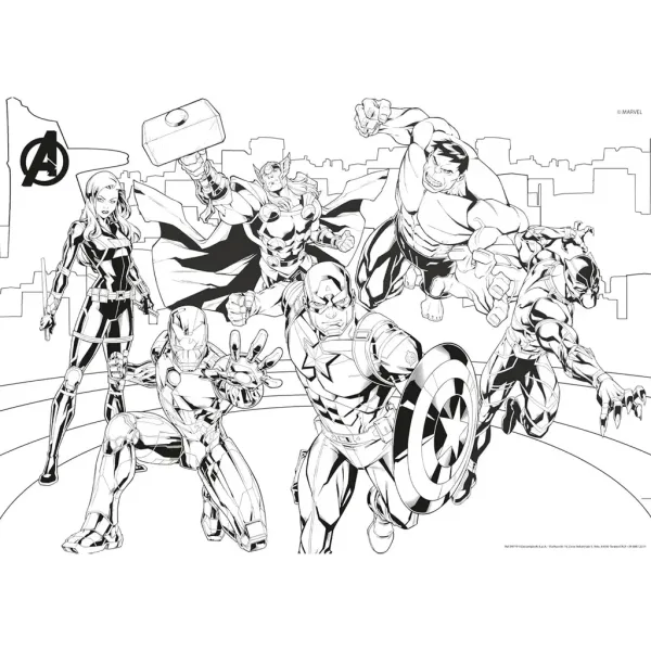 imagen de Vengadores 2 en 1 108 piezas puzzle y colorear 50x35cm - Lisciani 3