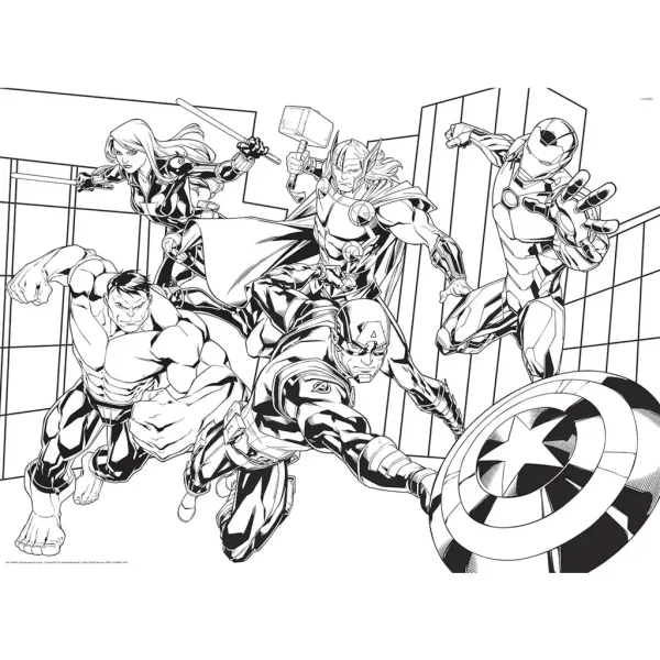imagen de Vengadores 2 en 1 150 piezas maxi puzzle y colorear 70x50cm - Lisciani 3