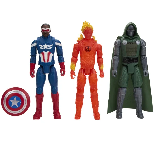 imagen de Vengadores Titan Hero: Doomsday, Doctor Doom, Capitán América y Antorcha Humana, set de figuras de acción de 29 cm – Hasbro 2