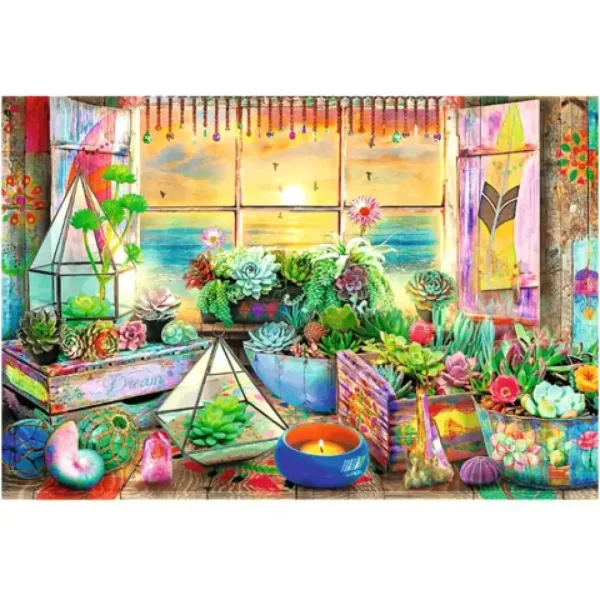 imagen de Wood Craft: Casa de vacaciones en la playa rompecabezas de madera 500+1 piezas - Trefl 2