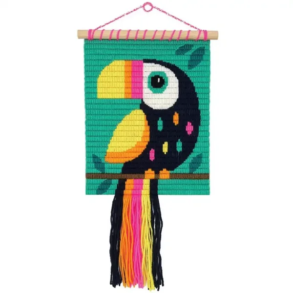 imagen de WowBox: Kit de decoración de pared de macramé con diseño de tucán 2