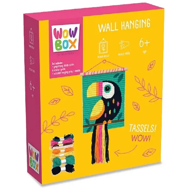 imagen de WowBox: Kit de decoración de pared de macramé con diseño de tucán 1