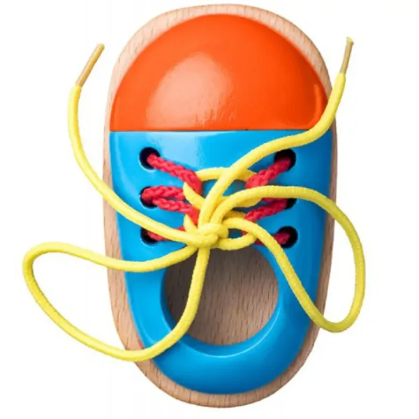 imagen de Zapato de madera colorido con cordones - Woodyland 2