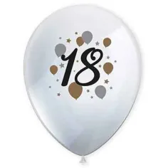 "18" años globo de látex con diseño set de 6