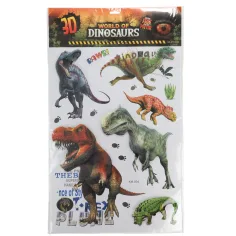 imagen de 3D Mundo de Dinosaurios set de pegatinas de pared con póster 1