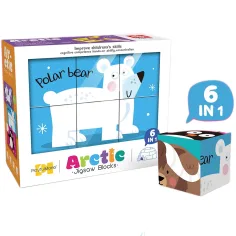 6 en 1 cubo de rompecabezas - Animales del Ártico