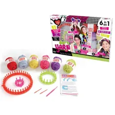 6 en 1 kit de tejido con hilos de colores