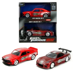 imagen de A toda velocidad: Set de coches de metal Dom Mazda RX-7 y 1974 Mazda RX-3 – Jada Toys 1