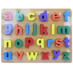 ABC letras de madera de colores rompecabezas 30x22cm