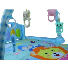imagen de Alfombra de juego azul con leones y piano para bebés 64x78cm 5