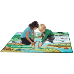 Alfombra de juego hábitat de animales con figuras de animales 200x150cm - Melissa & Doug