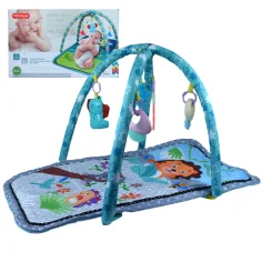 Alfombra de juego para bebés con animales alegres y música 77x43cm