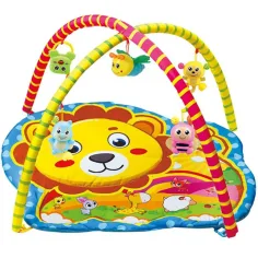 Alfombra de juego para bebés con leones y animales de peluche 72x65x47cm