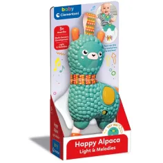 Alpaca feliz interactiva con sonajero, luz y sonido - Clementoni