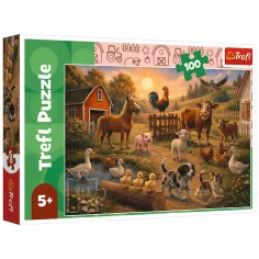 imagen de Amigos en la granja rompecabezas de 100 piezas - Trefl 1