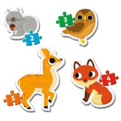 imagen de Animales del bosque 4 en 1 set de rompecabezas de formas - Clementoni 2